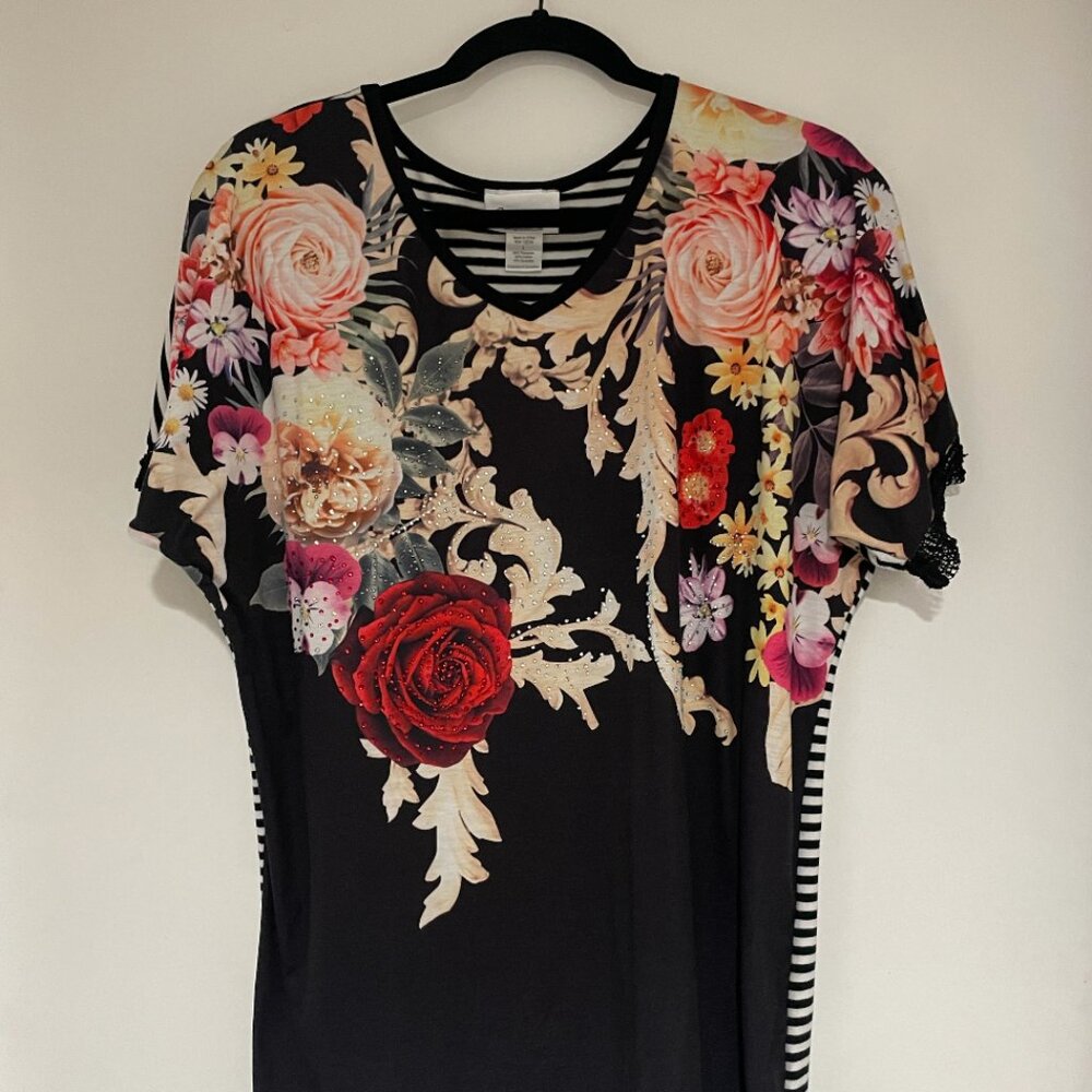 Flowers, Diamonds, and stripes Top!
